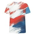 thumbnail image 5 of 4th of July T-Shirts Men American Flag T-Shirts Men Red White and Blue T-Shirt Mens American Flag Shirt Men Casual Fashion Printing Pullover Short Sleeve Round-Neck T-Shirt Top, 5 of 5
