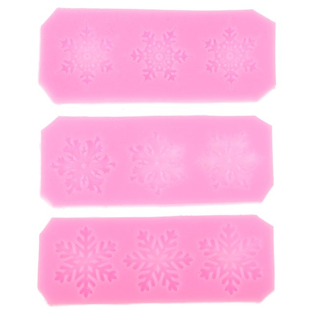 3Pcs Snowflake Shaped Jelly Molds Heat Resistant Sweets Maker Chocolate Fondant Molds DIY Supply
