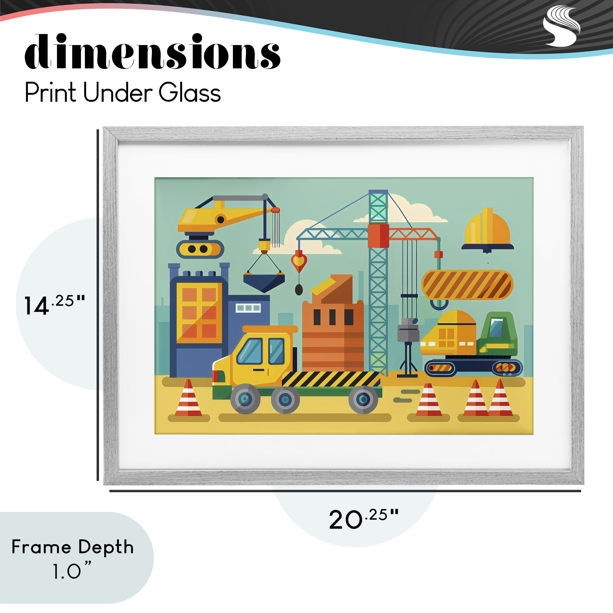 Stupell Industries Industrial Construction Site Gray Framed Print Under Glass, design by Creative Studio