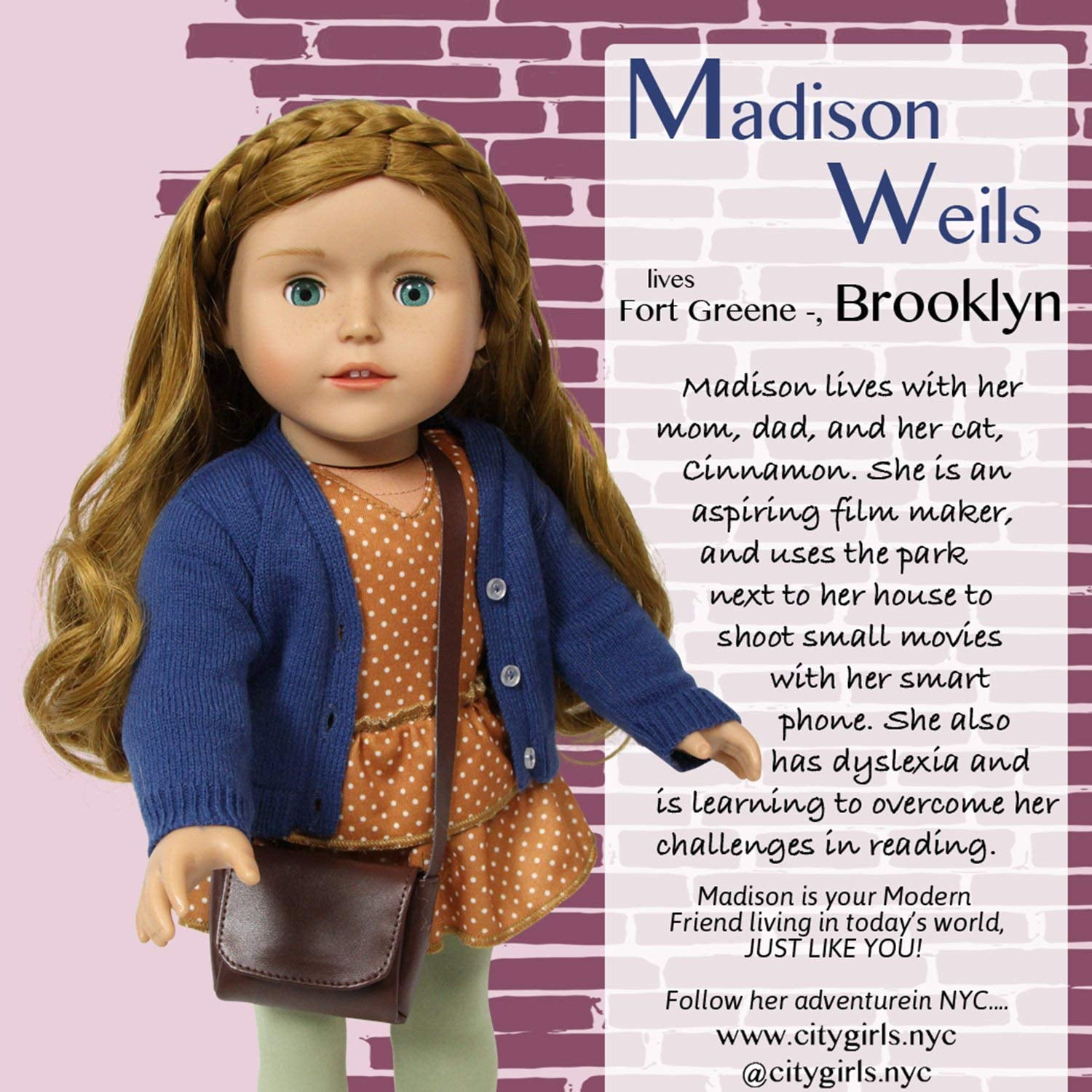 The New York Doll Collection City Girls 18 inch Doll - Madison 