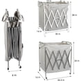 thumbnail image 2 of 3 Section Laundry Sorter Foldable,220L Large Collapsible Laundry Basket with Wheels, Laundry Hamper Cart with Heavy Duty Rolling Lockable Wheels and Removable Bags, Grey, 2 of 7