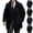 Navy, variant on Men's Pea Coat Plus Size Outerwear Zip-Up Notched Collar Trench Coats Loose Fit Mid Long Length Fall Winter Overcoats with Pockets Navy XXXXXL