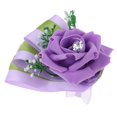 thumbnail image 4 of Boda Flores De Mano Ramo Seda Rosa Ramillete De Muñeca Decoración Púrpura, 4 of 8