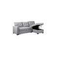 thumbnail image 6 of HomeStock City Chic L-Shaped Fabric Reversible, Easy Convertible Pull-Out Sleeper Sectional Sofa-Color:Light Gray, 6 of 7