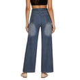 thumbnail image 7 of Lpmadey High Waisted Jeans for Women Boyfriend Straight Wide Leg Denim Pants Trendy Casual Summer Bottom, 7 of 7