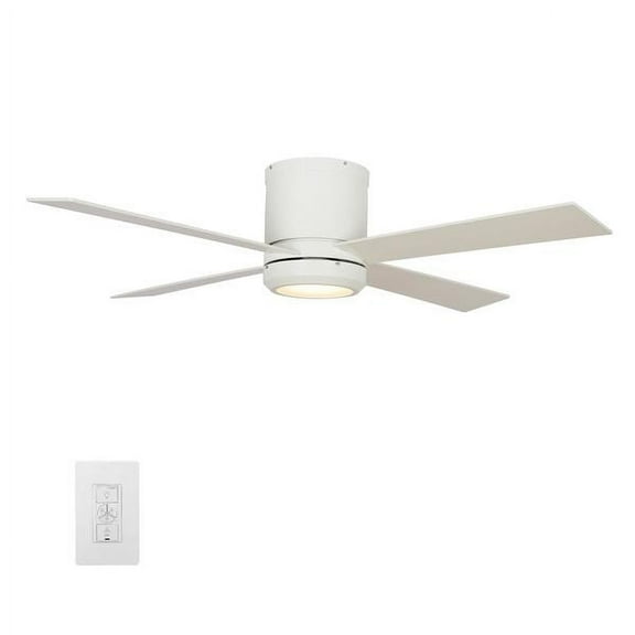 Carro Arlington 52-inch Smart Ceiling Fan with wall control, Light Kit Included White Finish