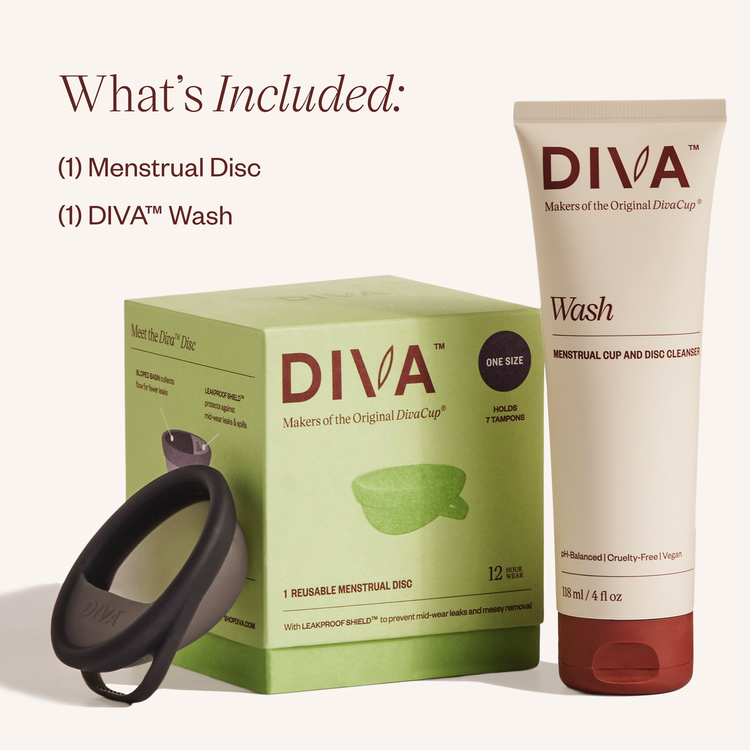 DIVA Disc & DIVA Wash, Wash for Period Disc, Disc Size Fits Most