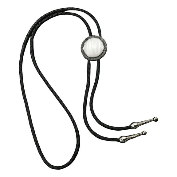Punk Western Cowboy Bolo Tie Stone Necktie Necklace Costume Accessory