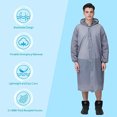 thumbnail image 3 of Cfowner Raincoat for Adults, 2 Pack Portable EVA Rain Coats Reusable Rain Poncho with Hood and Elastic Cuff Sleeves, 3 of 6