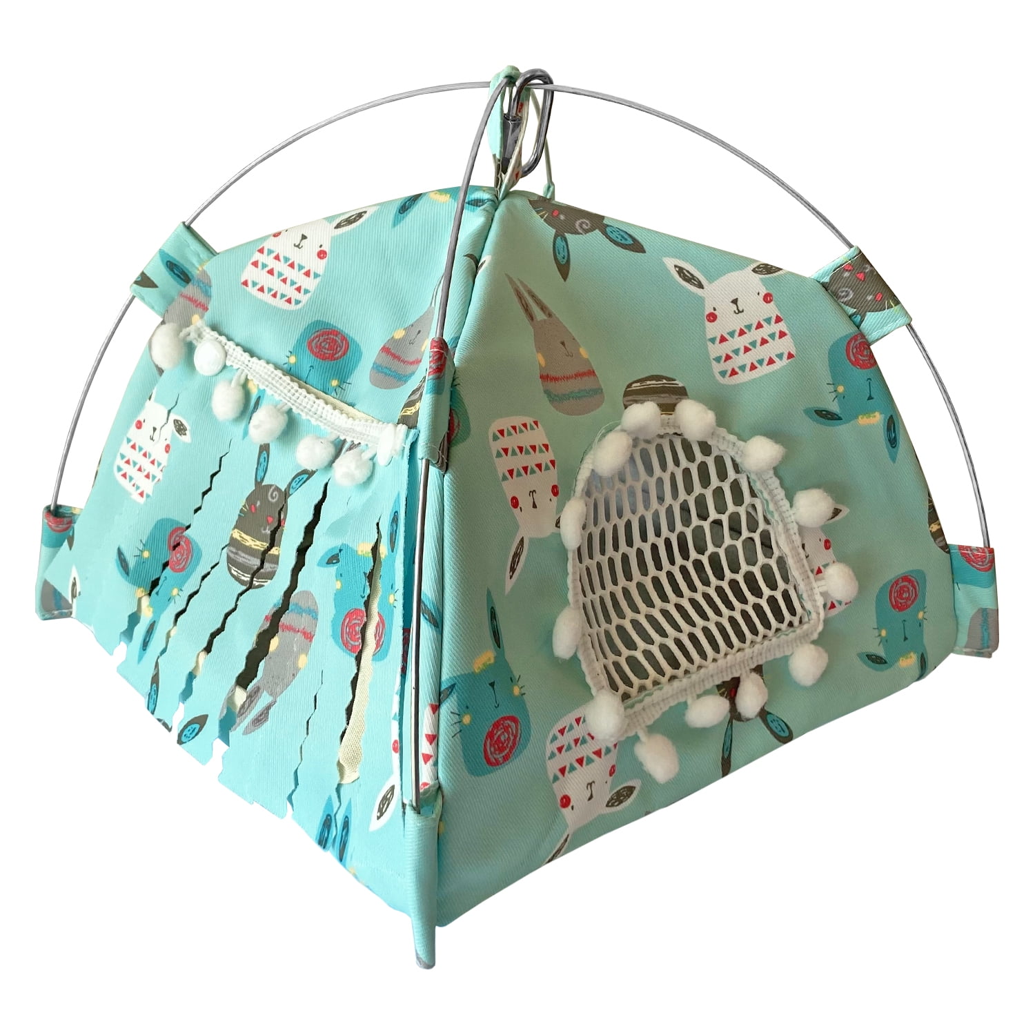 Small Animal Nest Portable Bed Tent Forest Hidey Curtain Habitat Hideout for Hamster, Mice, Rat