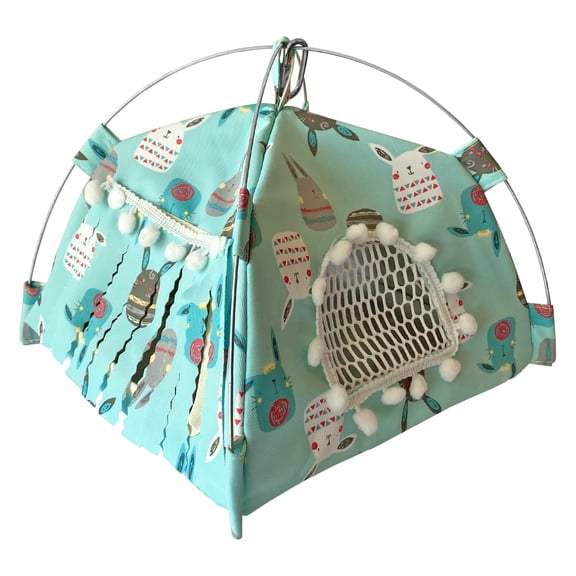 Small Animal Nest Portable Bed Tent Forest Hidey Curtain Habitat Hideout for Hamster, Mice, Rat, Guinea Pig, Hedgehog ( Green )