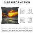 thumbnail image 5 of Creowell Sunset Palm Trees Fashion Style Dirt-Resistant Throw Pillow Covers for Couch Sofa Bed Living Room Bedroom Zipper Closure Summer Pillow Case 1PC 18x18in, 5 of 5