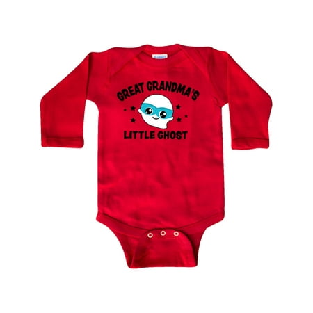 

Inktastic Cute Great Grandma s Little Ghost with Stars Gift Baby Boy or Baby Girl Long Sleeve Bodysuit