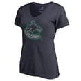 thumbnail image 2 of Women's Navy Vancouver Canucks Static Logo V-Neck T-Shirt, 2 of 3