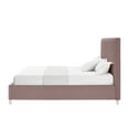 thumbnail image 4 of Inspired Home Caileigh Upholstered Velvet King Channel Tufted Bed with Acrylic Legs, Pink, 4 of 7