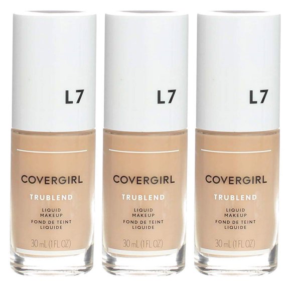 Pack of (3) COVERGIRL, truBlend Liquid Foundation Makeup, L7 Warm Beige, 1 oz