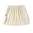 thumbnail image 4 of Zunfeo Cargo Skirt for Women with Pockets Casual Comfy Low Rise Drawstring Hip Pleated Skirt Fashion Sports Tennis Yoga Mini Skirt Streetwear- Beige Size L, 4 of 7