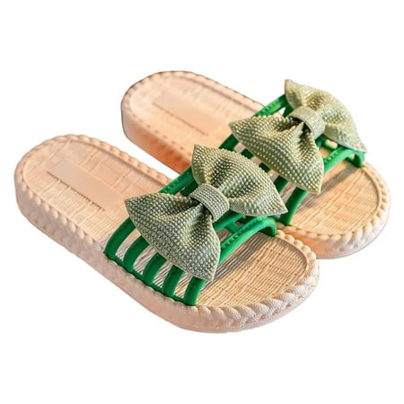 

Slides Kids Girls Toddler Kids Girls Soild Bowknot Princress Shoes Soft Sole Non Slip First Walkers Prewalker Beach Shoes Sandals Ballet Style Slippers for Girls