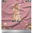 thumbnail image 1 of Soimoi Orange Crepe Silk Fabric Pig Animal Printed Craft Fabric by the Yard 42 Inch Wide, 1 of 1