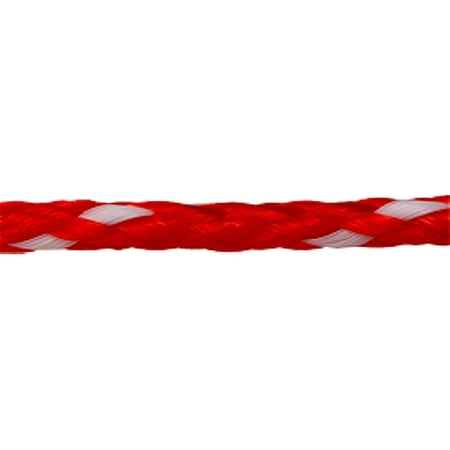 SeaSense Hollow Braid MFP Bulk Spool  1/4  x 1000   Red/White