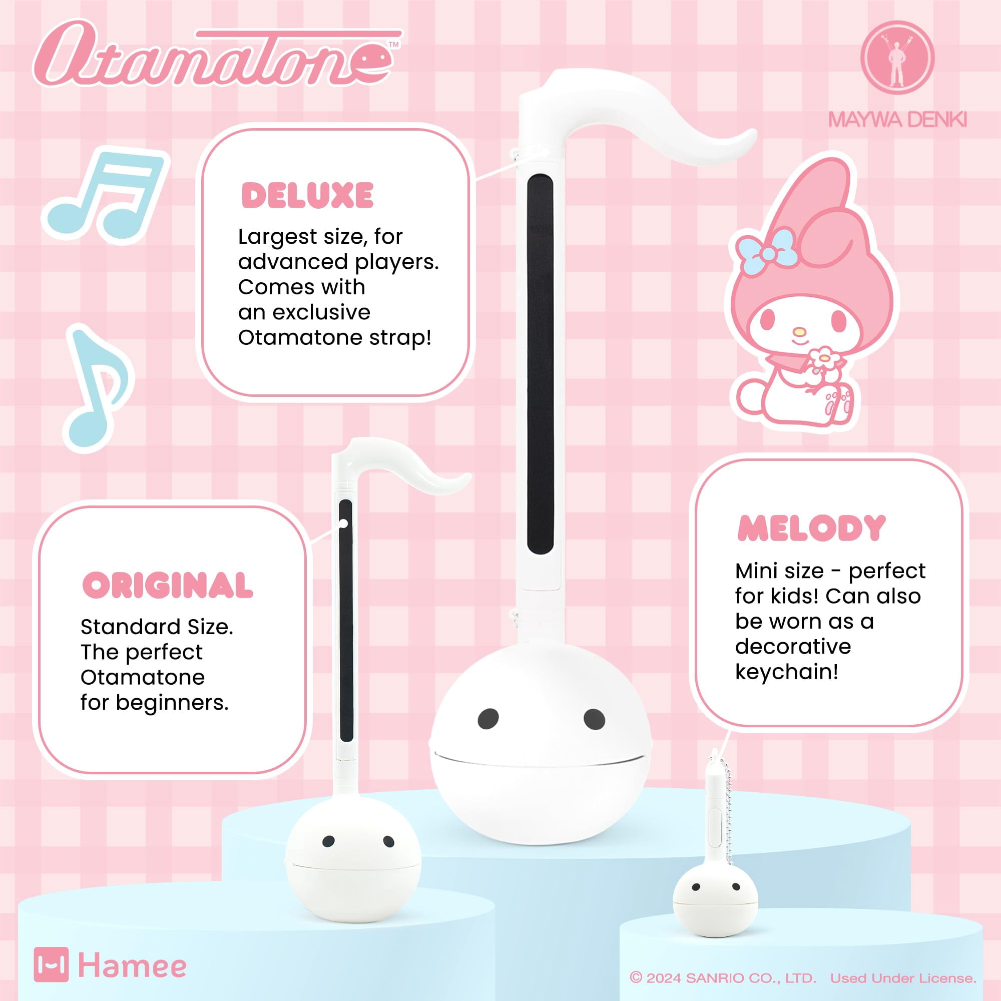 Otamatone Sanrio Hello Kitty & Friends Electronic Musical Instrument Toy for Children Unisex Adults - My Melody