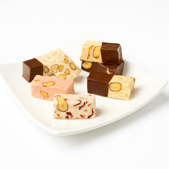 Andy Anand Roasted Almond Soft Nougat Brittle - Offering 14 Bite Sized Wrapped Pieces with 5 Delightful Flavors, Imported from Europe for a Delectable Taste Experience & Gluten Free (7 Oz)