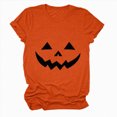thumbnail image 4 of TOWED22 Funny Halloween T Shirts for Women Graphic Tees Vintage Cute Print Tee Holiday Tops(Orange,XL), 4 of 5