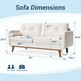 thumbnail image 2 of Gaderth 65" Mid Century Modern Couch Sofa Loveseat, 2 Seater Teddy Fleece Boucle Upholstered Deep Seat Couch for Home Furniture, 2 of 8