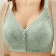 thumbnail image 2 of Fashion SMihono Daisy Bras for Women No Underwire Front Closure Comfort Comfort Full Coverage Snap Closing Senior Bra with Extender Green XXXXL, 2 of 3