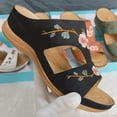 thumbnail image 4 of Dakaela Wedge Sandals for Women Comfortable Dressy Slip on Flower Shoes Casual Platform Walking Slides, 4 of 6