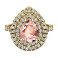 thumbnail image 4 of Pear Cut Pink Morganite Double Halo Engagement Ring 14K Gold 1.80 CT TW (G,SI), 4 of 5