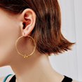 thumbnail image 3 of Lancharmed Gold Plated Women's Earrings,Round Earring New Years Gifts, 3 of 8