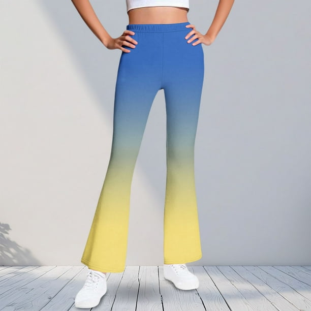 Pantalones largos con estampado para niñas, forrados de vellón para mayor calidez, pantalones largos casuales, leggings ligeramente acampanados, traje para niñas de 5 a 16 años.