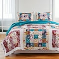 thumbnail image 6 of Zay 2 Piece Microfiber Twin Quilt Set, Vintage Patchwork, Multicolor - Saltoro Sherpi, 6 of 6