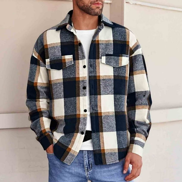 Ceisia Men Fashion Casual Printed Long Sleeve Turndown Collar Button Front Gift Daily Work Party Versatile Shirt Top