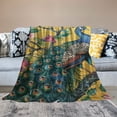 thumbnail image 2 of Orinice Peacock Tree Flowers Warm Lightweight Blanket Soft Fleece Blankets All Seasons Sofa Decor Cow Gifts Multiple Sizes 60x80in, 2 of 6