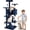 Navy Blue, variant on Tree 54" Tall Cats Tower Large Condo Climber Cats Climbing Stand with Top Perches Playhouse and Climbing Ladder Kitty Activity Tree w/ Toys, Navy Blue