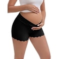 thumbnail image 4 of INSPIRE CHIC Women's Ice Silk Anti-Chafing Maternity Knickers High Rise Tummy Support Lightweight No Trace Panties M Black, 4 of 5