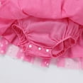 thumbnail image 4 of IBTOM CASTLE Toddler Baby Girls 1st Birthday Outfit Princes Dress with Diaper Cover Lace Ruffles Romper Tutu for Cake Smash Photo Shoot 18-24 Months Hot Pink, 4 of 8
