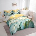 thumbnail image 4 of Manfei Wetsern Farmhouse Adult Twin Bedding Sets 7-Piece, Green Gold Bedding Comforter Set, Rustic Nature Scenery Reversible Sheet Sets, Luxury Bedroom Decor, 4 of 8