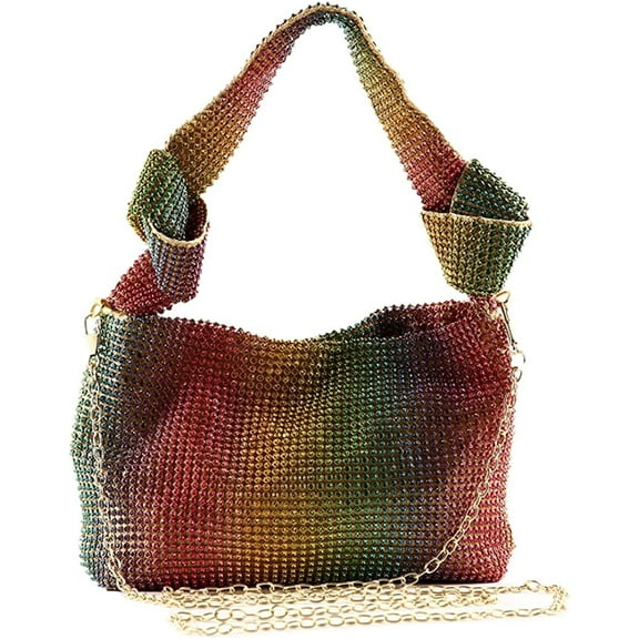 CoCopeaunt Sparkly Rhinestone Top Handle Bag Totes for Women Chic Elegant Evening Bag Shiny Crystal Hobo Handag Shoulder Bag