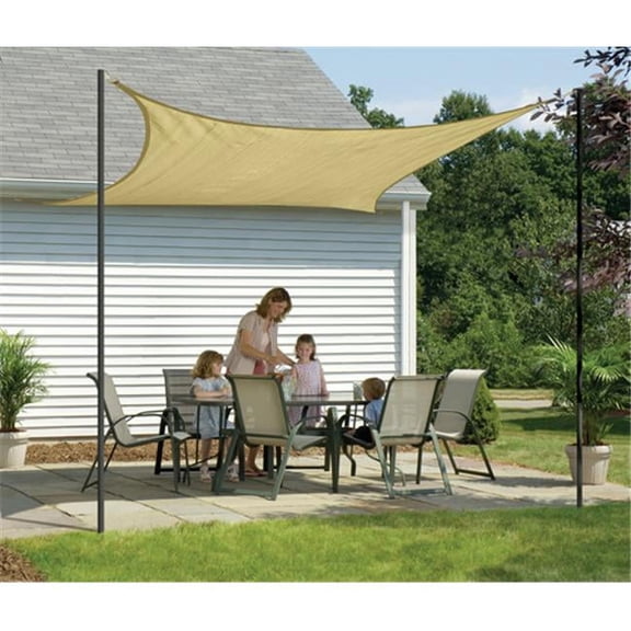 ShelterLogic 25731 12 ft. - 3 7 m Square Shade Sail - Sand 160 gsm