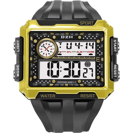 

Outdoor Sport Watch Men Luminous Waterproof Watch Square Screen Electronic Digital Wrist Watch