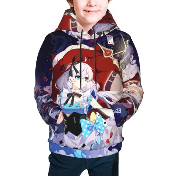 Honkai Impact 3 Kids' Hoodie 3D Print Sweatshirt Soft Pullover Hooded with Big Pockets Fans Gifts for Boys or Girls Small