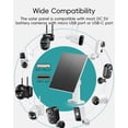 thumbnail image 3 of ZUMIMALL 5W Solar Panel for Security Cameras, IP66 Weatherproof, 360° Adjustable Bracket, 10ft Cable, Micro USB & Type-C Port,White, 3 of 8