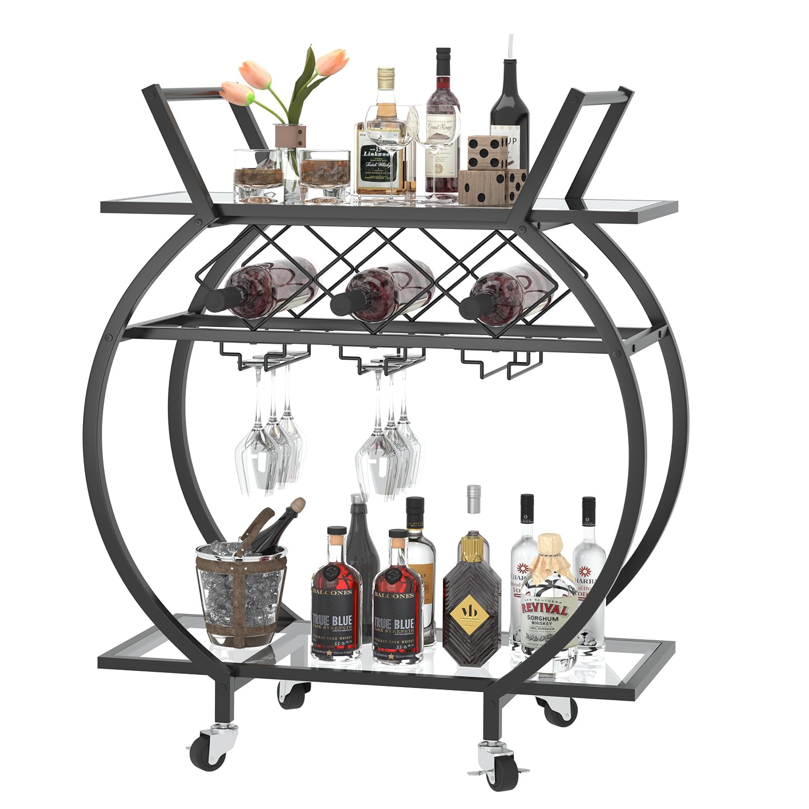 South Shore Maliza Bar Cart Faux Marble and Gold - Walmart.com
