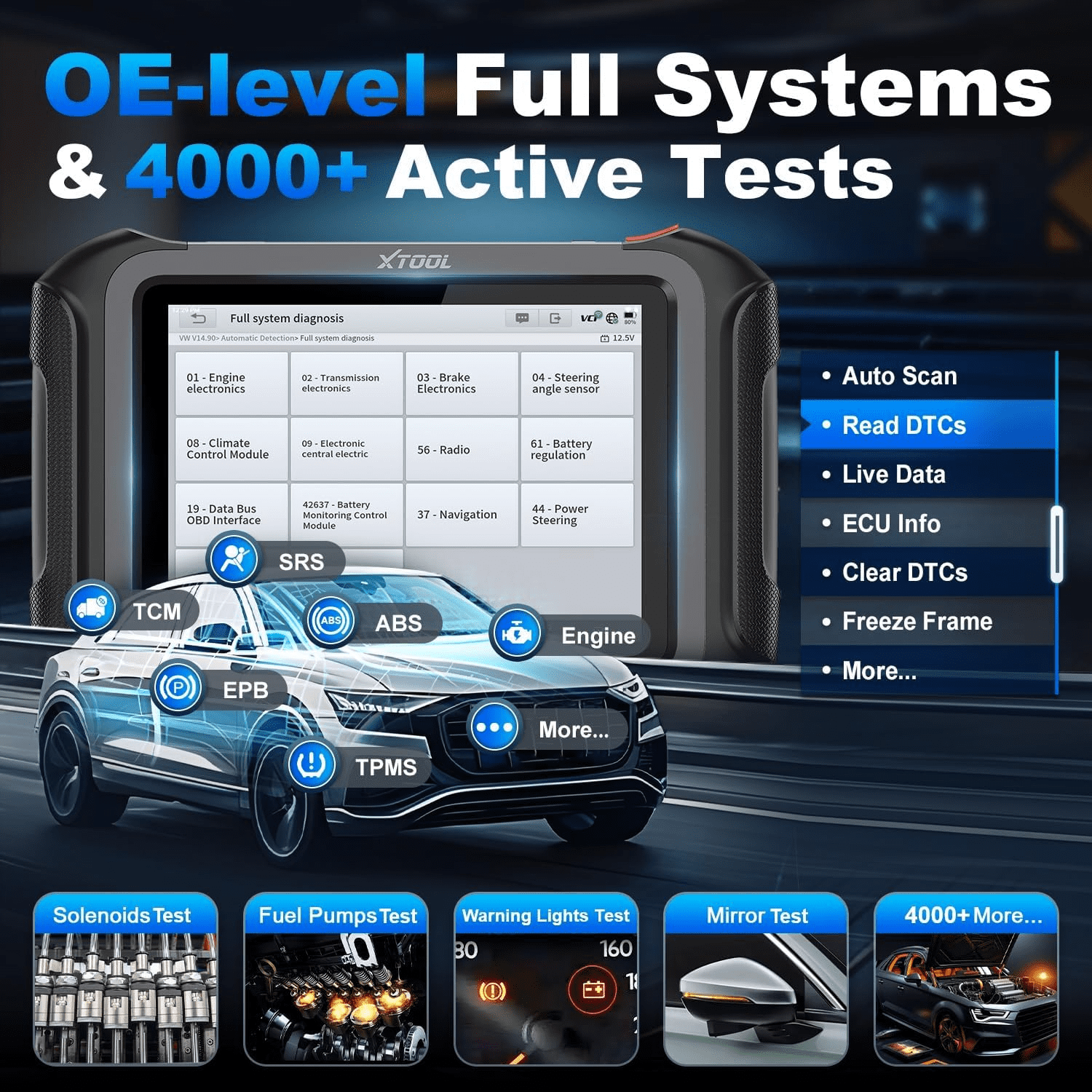 XTOOL D9S Pro Car OBD2 Scanner Bluetooth, Bi Directional Scan Tool, Full System Diagnostic Tool with KC501 M822 Key Pr0gramming Tool, 45 Services