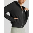 thumbnail image 6 of Womens Zip Up Hoodies Jackets Cropped Sweatshirts Fleece Fall Outfits Casual Comfy Y2k Tops Winter Clothes Black L, 6 of 9