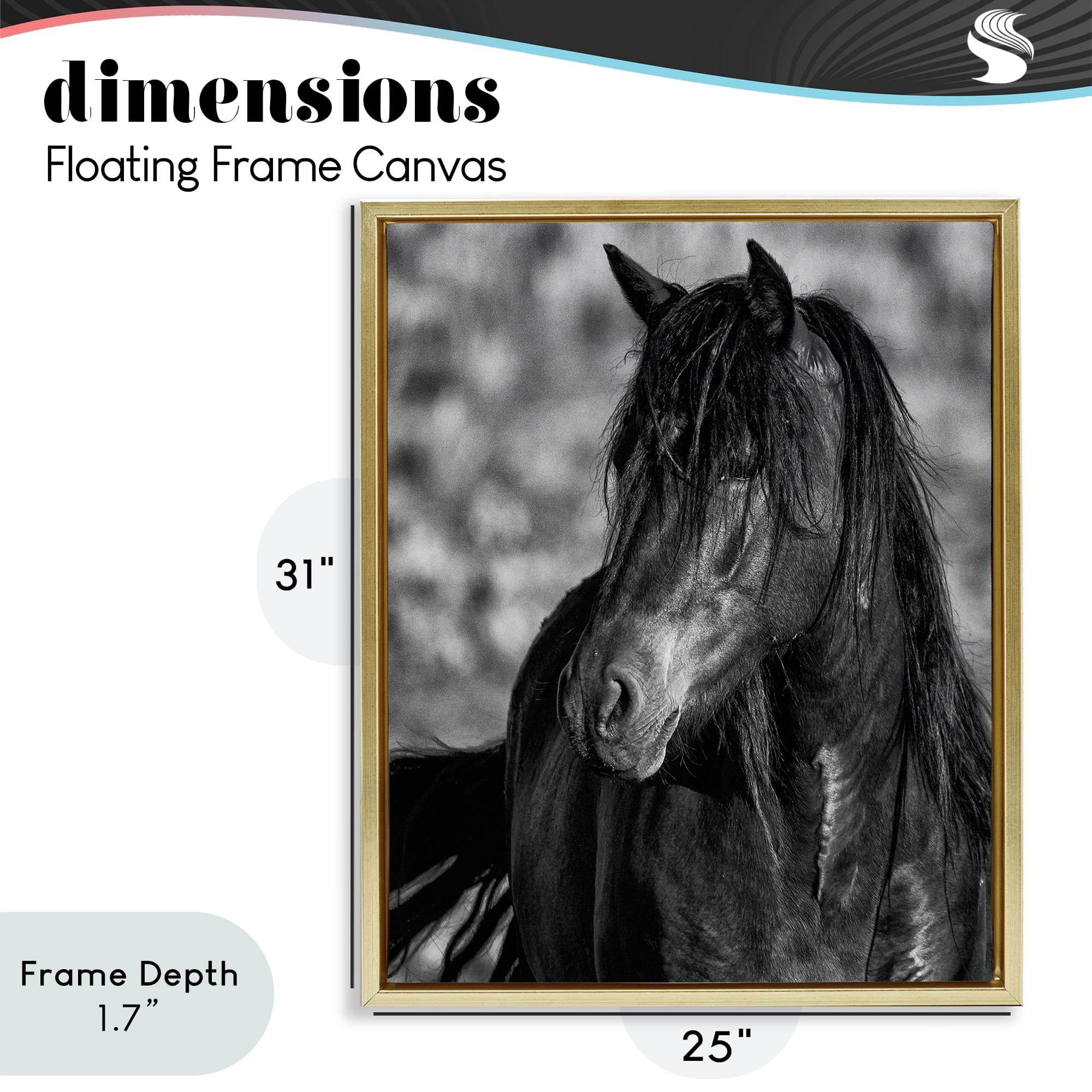 Stupell Industries Beauty In Black Gold Framed Floater Canvas Wall Art, design by Tim West