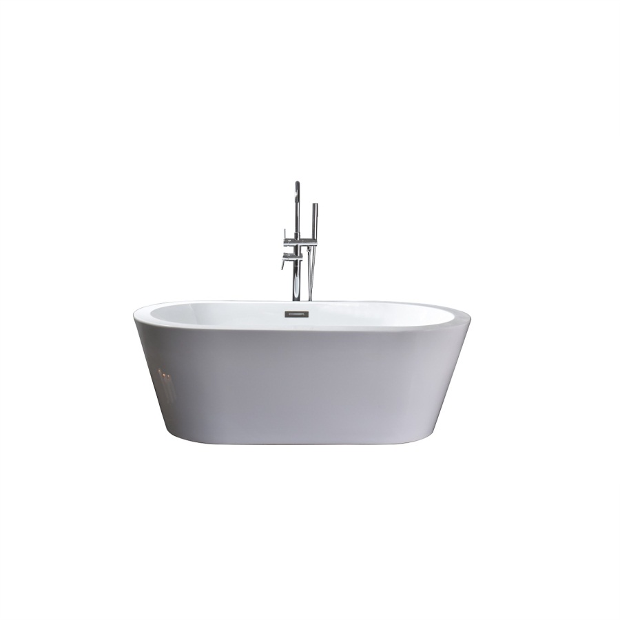 Lexora Lure 59 Inch Free Standing Acrylic Bathtub With Chrome Drain Walmart Com Walmart Com